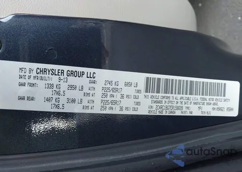 2014 Chrysler Town & Country Touring from USA, damaged, VIN 2C4RC1BG7ER158699